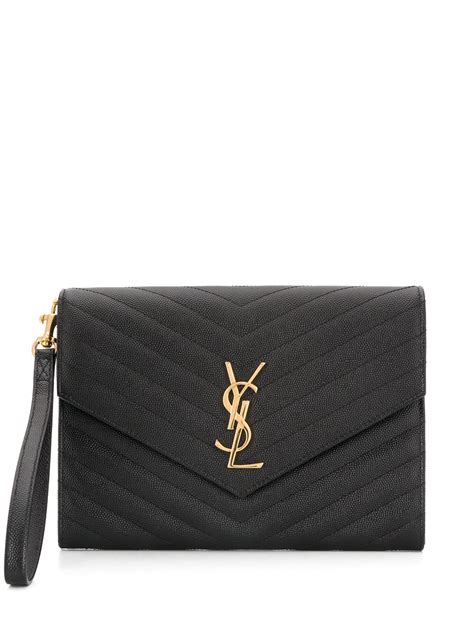 saint laurent ysl new pouch monogram clutch bag|ysl monogram clutch.